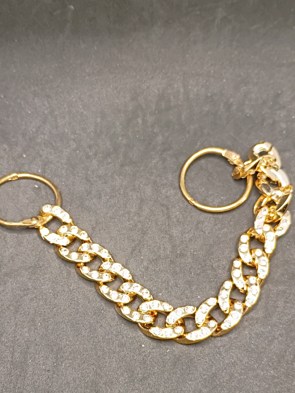 Gold Crystal Link Bag Charm - Unbranded